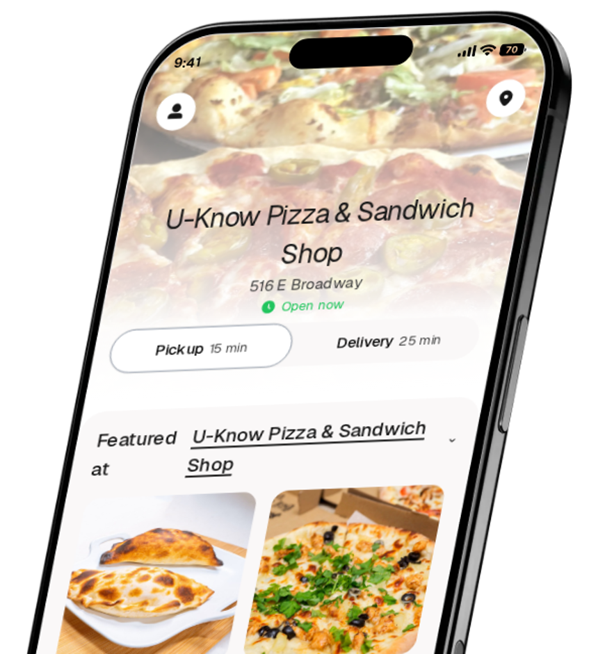 U-Know Pizza & Sandwich Shop app preview
