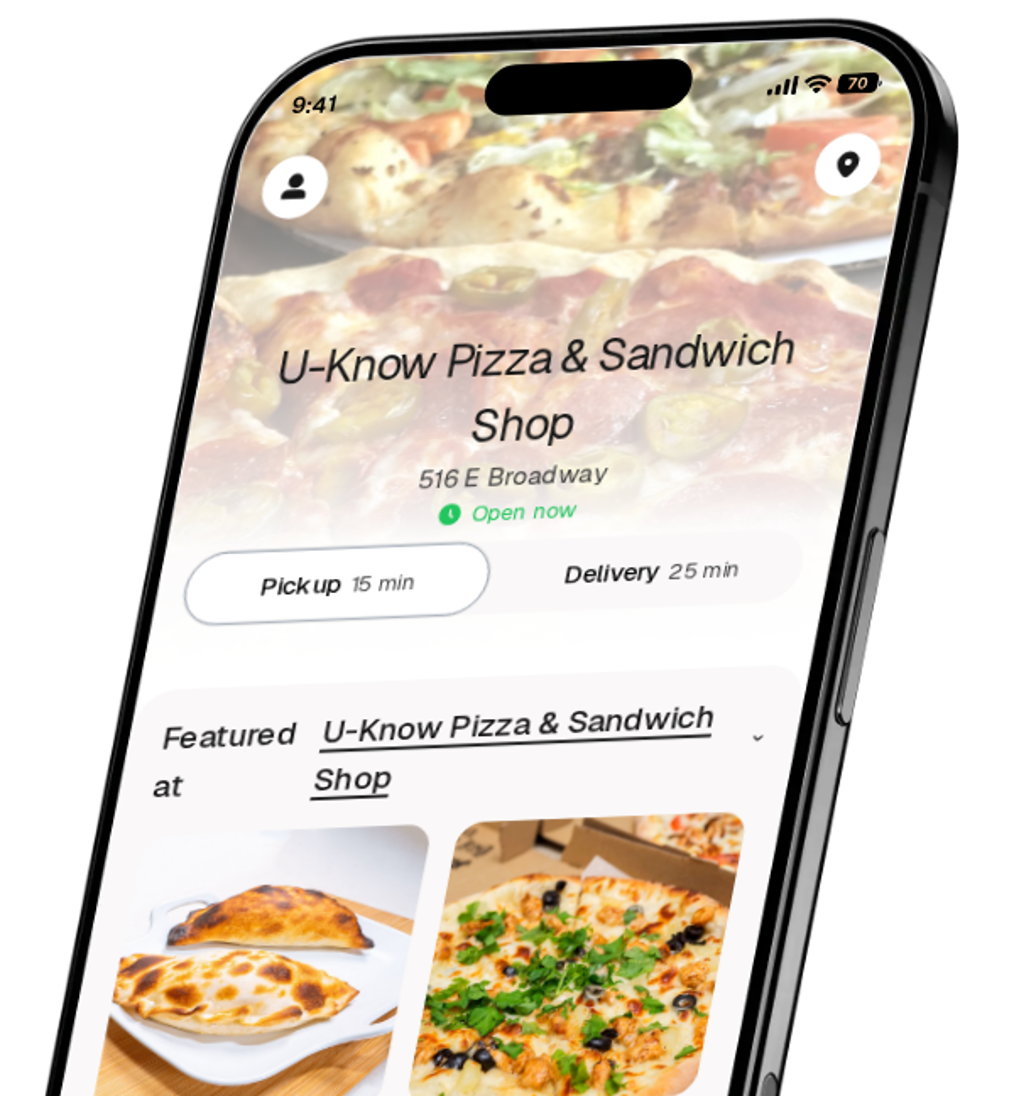 U-Know Pizza & Sandwich Shop app preview